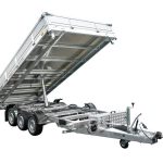 REMORQUE BENNE HYDRAULIQUE 3 ESSIEUX 400x200 UNITRAILER TASKER 400/3C 3500 KG